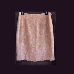 Lafayette 148 New York Orange Tweed Pencil Skirt